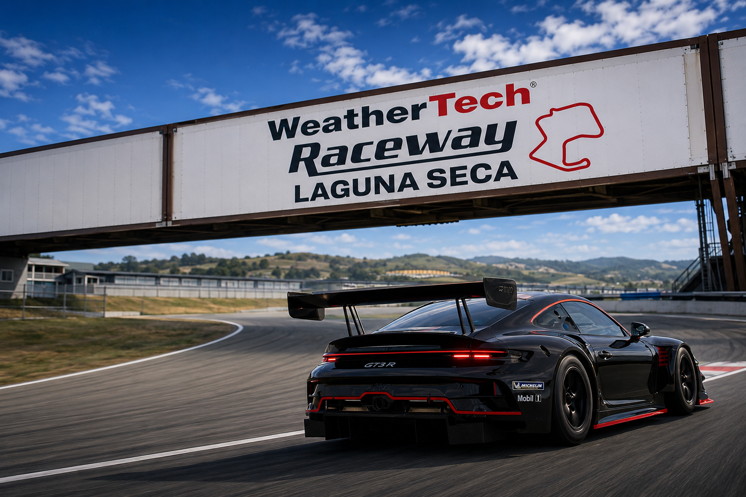 Porsche 911 GT3 R en WeatherTech Raceway Laguna Seca